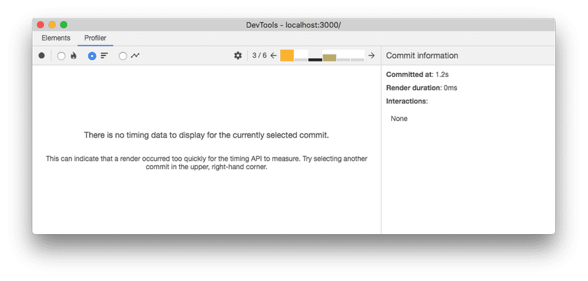 No timing data to display for the selected commit